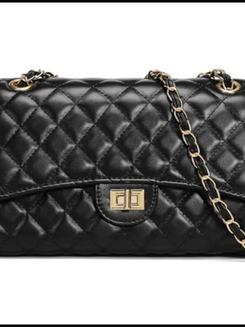 Quilted Faux Leather Crossbody Purse Chain Strap Shoulder Bag